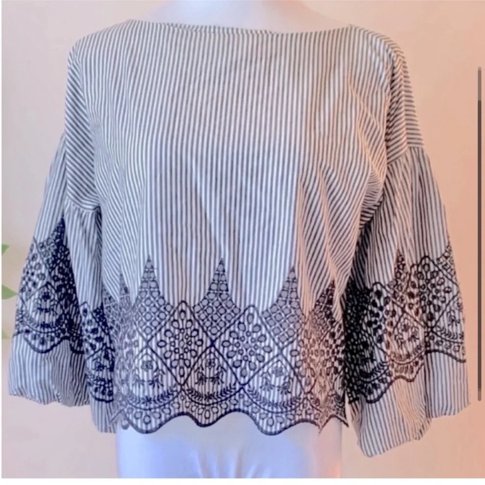 BCBGMaxAzria embroidered striped